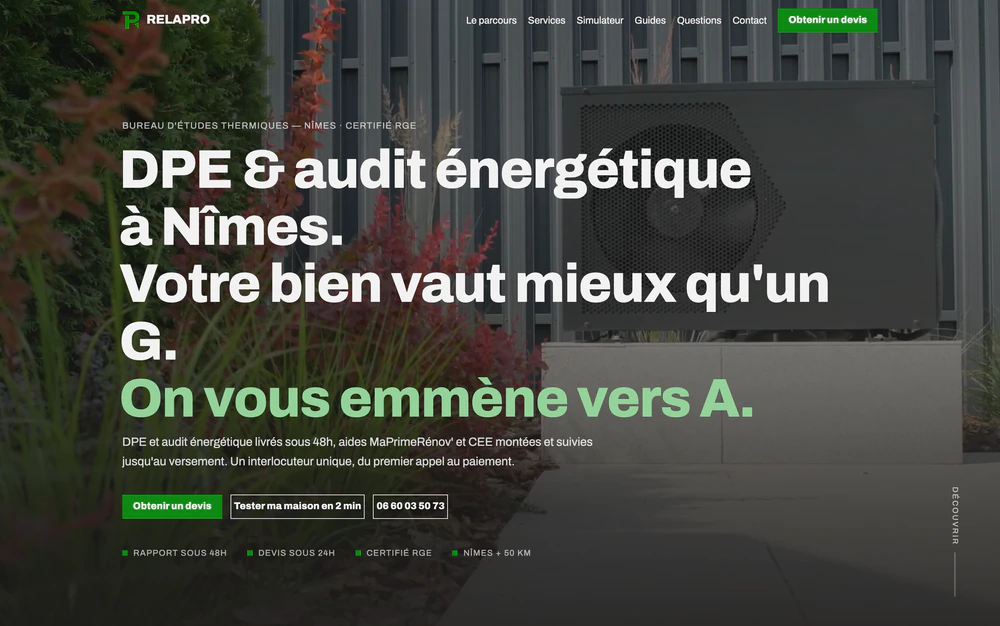 Aperçu du site Relapro